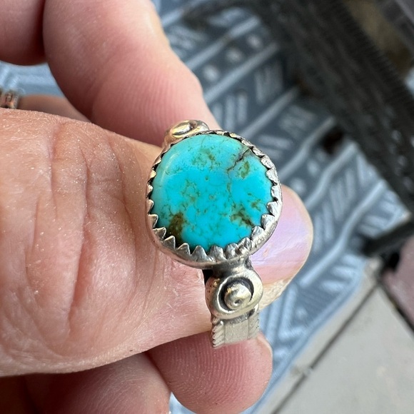 Native American Kingman Turquoise Sterling silver, size 7 - Picture 1 of 7
